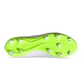 Championes de fútbol Adidas Copa Pure.3 FG, color blanco con detalles en negro y suela verde flúor.