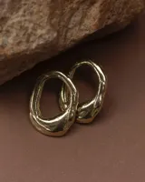 Aros tipo caravanas de alpaca con pernos y cierres mariposa de plata 925.