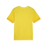 Camiseta de fútbol amarilla de corte clásico, con logo de Puma bordado en negro en el pecho derecho y escudo bordado en el pecho izquierdo.