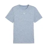 Remera de hombre Puma Essentials Heather Cat Tee, color celeste jaspeado, de corte clásico, manga corta y cuello redondo. Presenta logo de Puma estampado en el pecho.