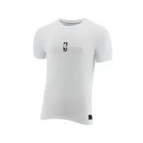 Remera blanca de algodón con cuello redondo y logo de la NBA estampado en el pecho.