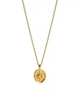 Collar dorado con cadena de eslabones finos y dije redondo con diseño de sol.