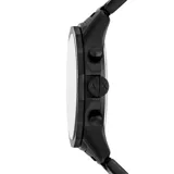 Reloj Armani Exchange modelo Banks, color negro, con caja de acero inoxidable de 44mm y pulsera de eslabones. Incluye una pulsera trenzada negra.