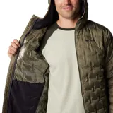 Campera de plumas Columbia Delta Ridge II Down, color negro, con capucha y forro termorreflectante Omni-Heat. Resistente al agua y con tecnología Heat Seal para mantener el calor.