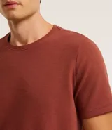 Remera de algodón color ladrillo, corte slim fit, cuello redondo y mangas cortas.