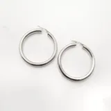 Aros tipo argolla grandes, de plata 925.