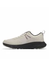 Zapatillas de senderismo impermeables Columbia Konos TRS Outdry para hombre, color gris claro con detalles en negro y violeta.