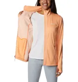 Campera polar Columbia con cierre frontal, bolsillos laterales con cierre y orificios para pulgares.