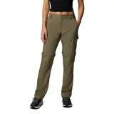 Pantalón de senderismo convertible en short, color verde oliva, con protección solar FPU 50, bolsillos laterales y traseros, y perneras removibles con cierre.