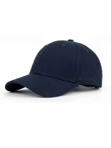 Gorra de béisbol azul marino con visera curva y logo bordado en el lateral.