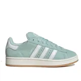 Championes Adidas Campus 00S W color celeste con las tres tiras laterales blancas, confeccionados en gamuza con suela color crema.