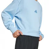 Sweater Adidas All Szn French Terry color celeste con logo bordado en el pecho.