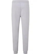 Jogger de felpa en color gris, con pierna estrecha en el tobillo, cintura elástica y logo de Calvin Klein.
