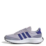 Championes Adidas Run 70S, color gris con detalles en azul y rosa.