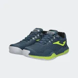 Championes de tenis Joma Point Men 2517, color azul con detalles en amarillo y suela blanca.
