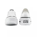 Championes Converse Chuck Taylor All Star Lift, color blanco con plataforma y detalles en negro.
