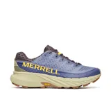 Zapatillas de trail running Merrell Agility Peak 5, color azul con detalles en marrón y amarillo.