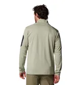 Buzo polar Columbia de hombre, color verde oliva, con cierre de un cuarto en el cuello, tecnología Omni-Shade UPF 40 y Omni-Wick.