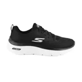 Championes Skechers GOwalk Hyper Burst color negro con detalles en blanco. Capellada de malla transpirable, plantilla Air-Cooled Goga Mat y amortiguación HYPER BURST.