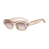 Gafas de sol unisex Cabo modelo Lisboa, con montura rectangular color beige y lentes marrones degradadas. Fabricadas con plástico reciclado. Incluyen estuche.