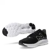 Championes New Balance 411 V3, color negro con detalles en gris y blanco, ideales para running.