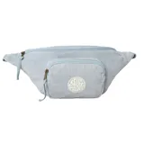 Riñonera celeste de pana con logo de Rip Curl bordado en blanco.