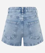 Short de jean celeste de corte slim, con bolsillos y colgante de pez.