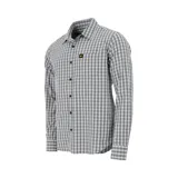 Camisa de hombre a cuadros, de manga larga, con bolsillo en el pecho.
