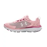 Championes de running Under Armour Charged Assert 9 Marble, color rosa con logo blanco y detalles en fucsia.