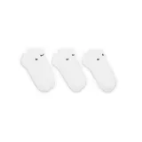Pack de tres pares de medias Nike Everyday Lightweight No-Show, color negro con logo blanco.