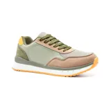 Championes urbanos American Sport modelo Davo, color blanco con detalles en beige, azul y gris.