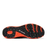Championes de senderismo Columbia Konos TRS para hombre, color negro con detalles en naranja.