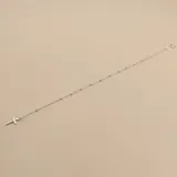 Pulsera de plata 925 con cadena de eslabones y bolitas, con dije de cruz.