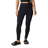 Calza deportiva negra de tiro alto, confeccionada en poliéster reciclado y elastano, con tecnología Omni-Wick™ y bolsillo lateral en la pierna.