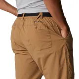 Pantalón de senderismo color caqui, repelente al agua y resistente a las manchas, con tejido elástico en dos direcciones. Cuenta con cinturón integrado removible, bolsillos laterales, bolsillo de seguridad con cremallera, bolsillo cargo, pernera con ceñidor en el dobladillo, bolsillos traseros, trabilla multiuso para el cinturón y malla de ventilación en la parte posterior de las rodillas.