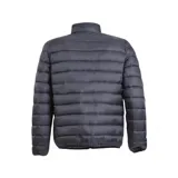 Campera puffer Hurley color gris oscuro, con cierre frontal y logo de la marca en el pecho.