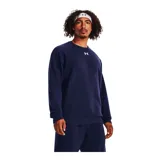 Buzo Under Armour Rival Fleece Crew gris con logo blanco en el pecho.