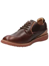 Zapato acordonado de cuero marrón con suela liviana de EVA con tecnología Honey Foam.
