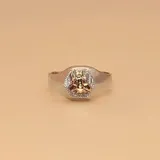 Anillo sello en plata 925 con aplique central en oro 9k con diseño de abeja. Hecho a medida.