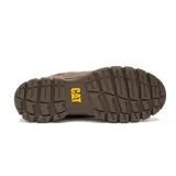 Zapatillas Caterpillar Threshold Hiker Low de cuero color marrón, con forro de malla de nylon, plantilla acolchada, entresuela de EVA y suela de goma.