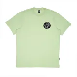 Remera verde claro de manga corta con estampado pequeño del logo de la mano de Santa Cruz en el pecho.