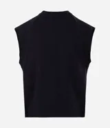 Musculosa negra de algodón con corte recto y hombros ligeramente ampliados (boxy fit). Presenta estampado frontal en blanco con el texto "URBAN SCENE TRENDS", "NEW YORK" y "Manhattan 1974".