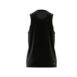 Musculosa de training Adidas para hombre, color negro con logo blanco estampado en el pecho. Confeccionada en tejido transpirable Aeroready de corte entallado.