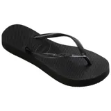 Ojotas Havaianas Slim Flatform color negro, con plataforma.
