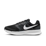 Championes de running Nike Run Swift 3, color negro con detalles en blanco. Capellada de malla transpirable con tecnología Flywire para un ajuste seguro. Entresuela de espuma para amortiguación y suela de goma para tracción.