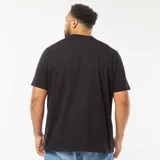 Camiseta negra de manga corta con estampado del poster de la película Jaws.
