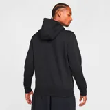 Campera negra con capucha y cierre completo, con logo de Nike bordado en blanco en el pecho.