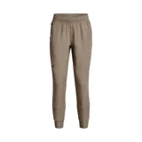Pantalón de chándal color marrón con cintura elástica y corte ajustado.