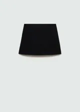 Minifalda negra de tweed con cierre trasero invisible.