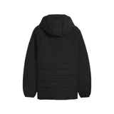 Campera Puma Peñarol con capucha, color negro con detalles en amarillo. Presenta cierre frontal completo, bolsillos laterales y escudo del club bordado al frente.